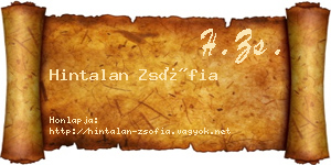 Hintalan Zsófia névjegykártya